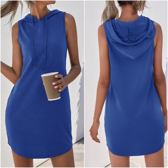 Casual Minimalist Sleeveless Hoodie Dress - Picture 6 of 8